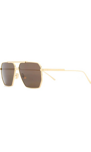 BOTTEGA VENETA Gold Frame Square Sunglasses