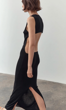 Load image into Gallery viewer, ST.AGNI Cut Out Knit Midi Dress Black
