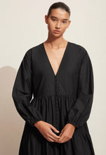 Load image into Gallery viewer, MATTEAU | The Long Sleeve Button Dress | Black

