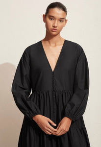 MATTEAU | The Long Sleeve Button Dress | Black