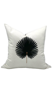 CUSHION | Black Embroidered Palm