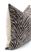 Load image into Gallery viewer, CUSHION | Velvet Zebra | Stone Charcoal
