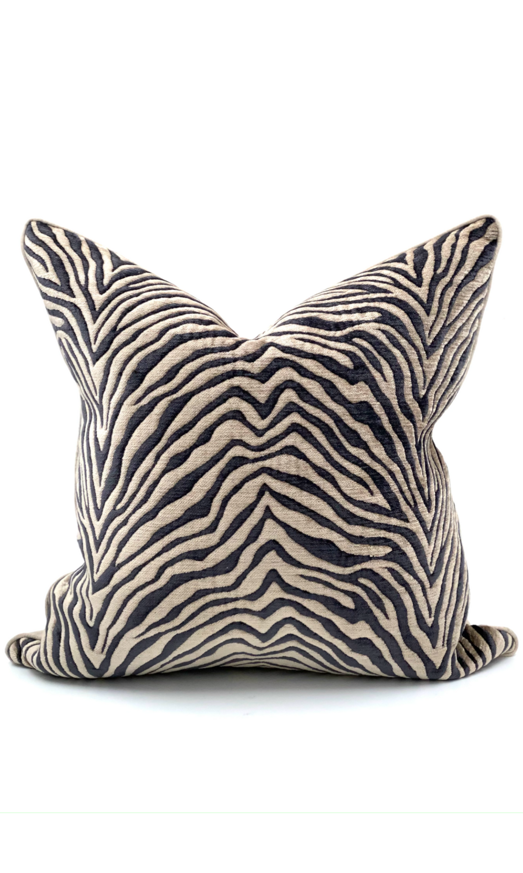 CUSHION | Velvet Zebra | Stone Charcoal