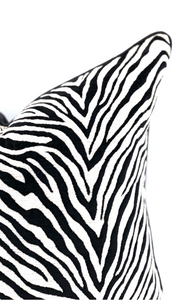 CUSHION | Velvet Zebra | Black Ivory